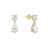 Lab-Grown Diamond Round & Pear Drop Earrings