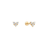 Round Diamond Cluster Flat Back Piercing Stud