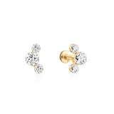 Triple Round Invisible-Set Lab-Grown Diamond Studs