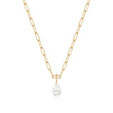 Lab-Grown Diamond Invisible Set Pear Drop Pendant Necklace