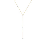 Floating Drilled Diamond Lariat Necklace