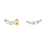 Lab-Grown Diamond Invisible Set Graduated Ear Climber Studs