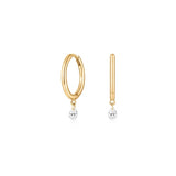 Pear Lab-Grown Diamond Drop Hoop Earrings
