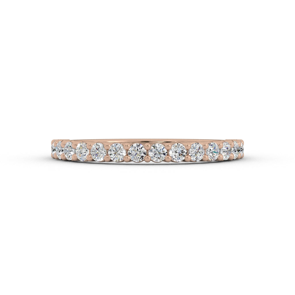 14 Stone Common Prong Anniversary Band — Rose gold