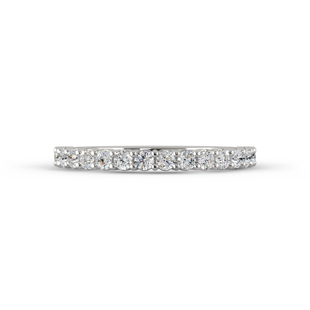 14 Stone Common Prong Anniversary Band — White gold