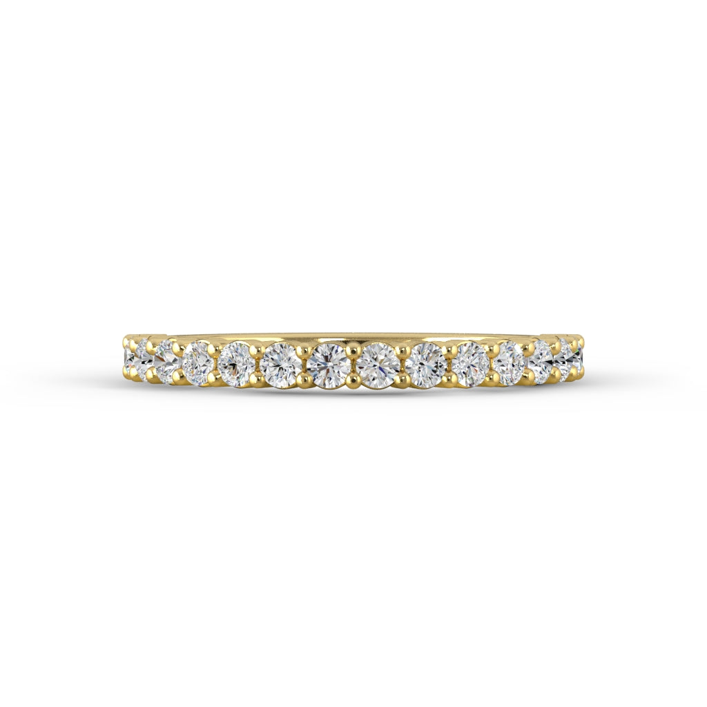14 Stone Common Prong Anniversary Band — Yellow gold