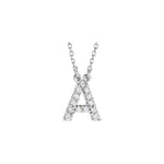 Diamond Initial Necklace — Initial A, 14k White Gold