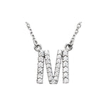 Diamond Initial Necklace — Initial M, 14k White Gold