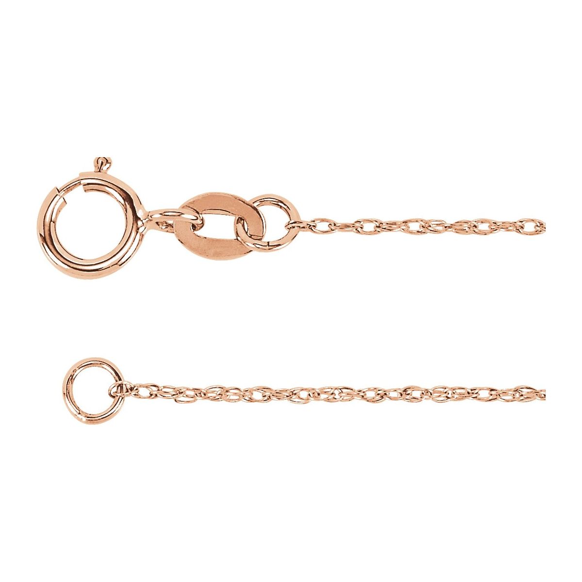 1 mm Rope Chain in 10k Rose Gold