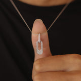 Paper Clip Diamond Necklace