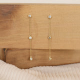 Diamond Dangle Station Earrings