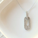 Paper Clip Diamond Necklace