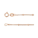 1 mm Beaded Curb Chain in 14k Rose Gold