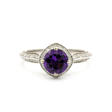 14KW Amethyst and Natural Diamond (1/2 ctw) Ring
