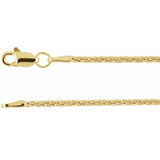1.5 mm Wheat Chain in 14k Yellow Gold