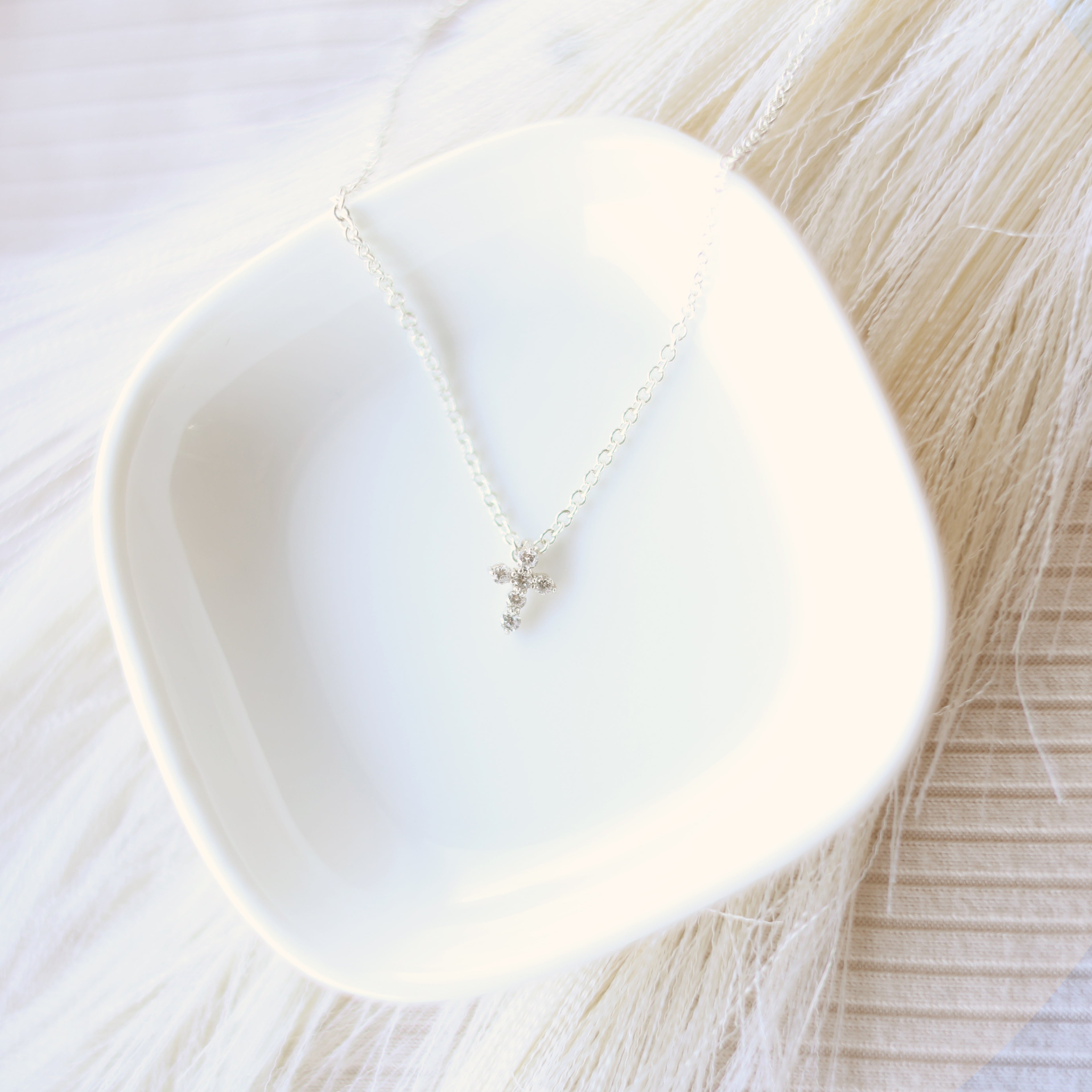 Mini Bubble Cross Necklace