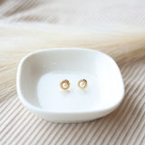 Twisted Bezel Pearl Solitaire Earrings