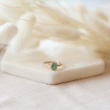 Emerald Cut and Diamond Halo Ring
