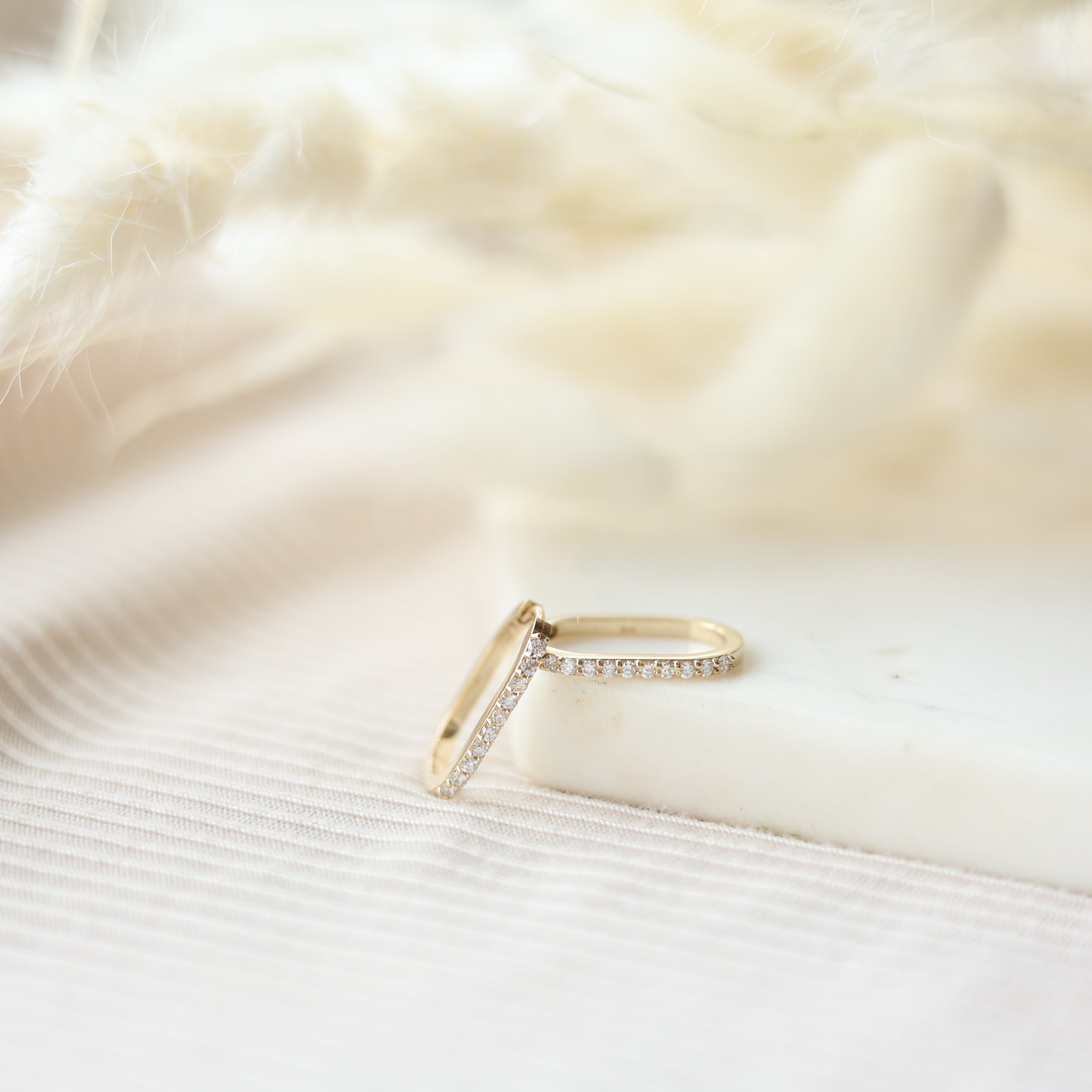 Gold Hoop Diamond Earrings