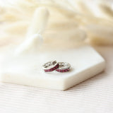 Ruby Channel Set Huggie Earrings