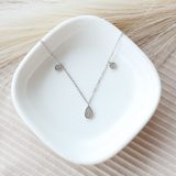 Pear and Round Simple Diamond Necklace