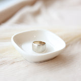 Wide Satin Finished Silver Ring