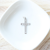 Small Flat Detailed Cross Pendant