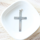 Large Flat Etched Cross Pendant