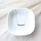 Silver Black Diamond Bar Necklace