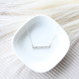 Silver Diamond Bar Necklace