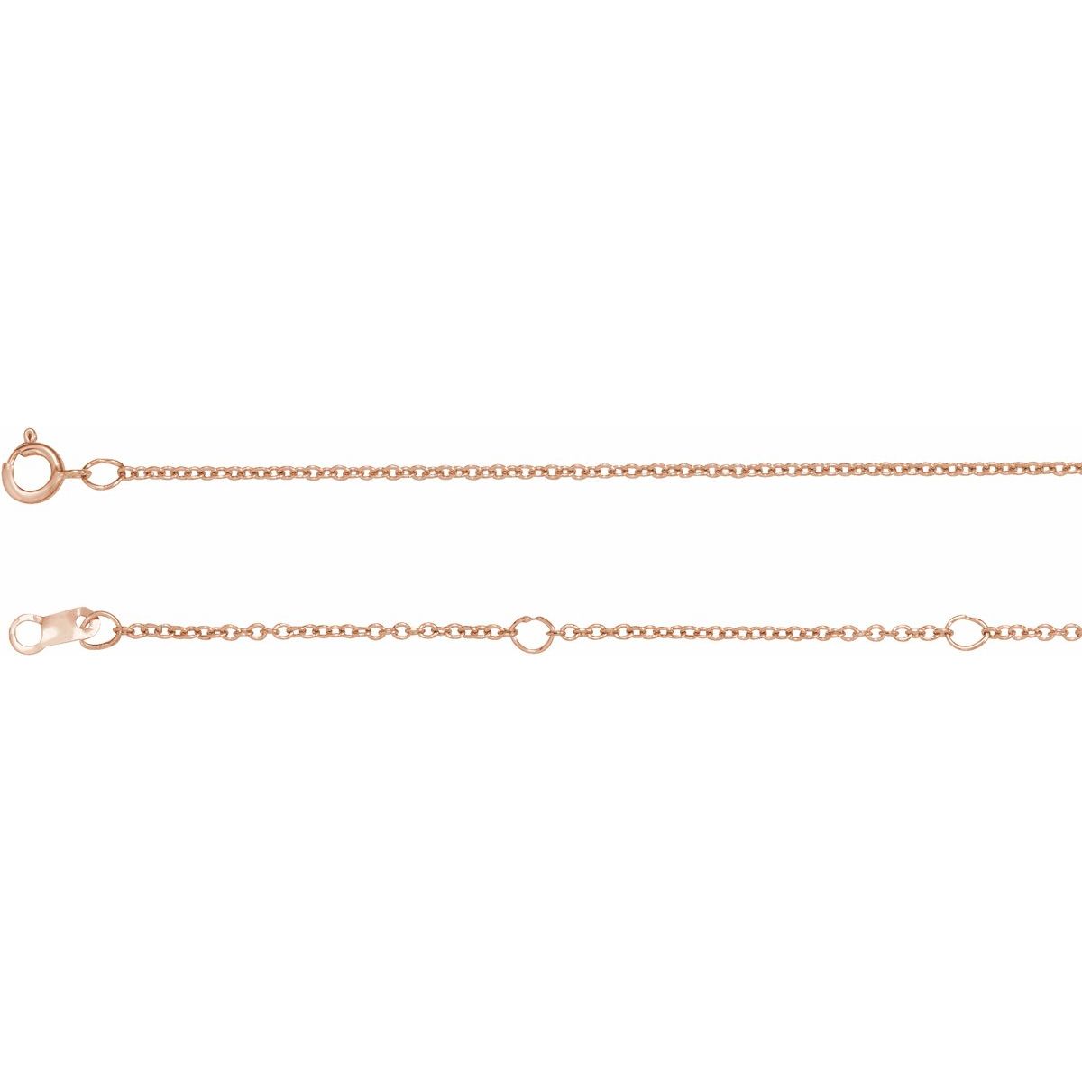 1 mm Cable Chain in 10k Rose Gold