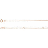 1 mm Cable Chain in 10k Rose Gold