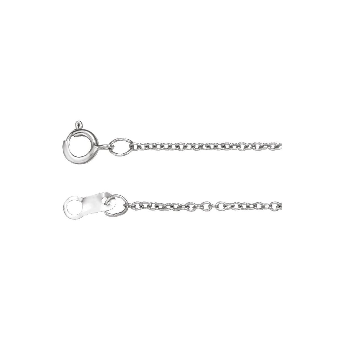 1 mm Cable Chain in 10k White Gold