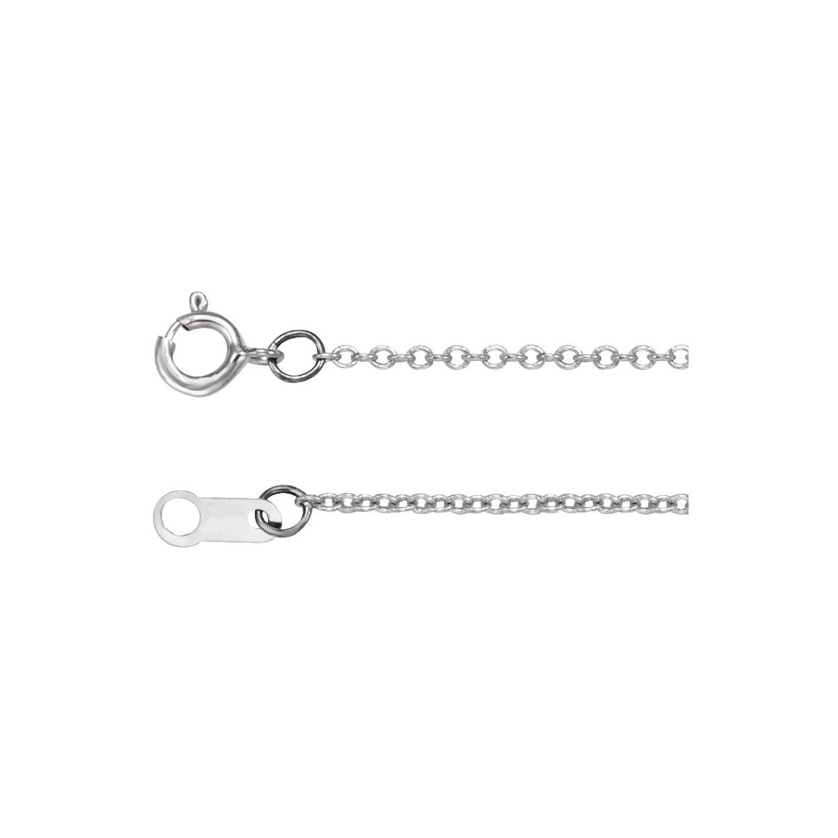 1 mm Cable Chain in 10k White Gold