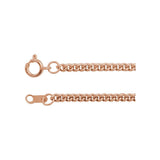 2.25 mm Curb Chain in 14k Rose Gold