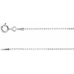 1 mm Hollow Bead Chain in 14k White Gold