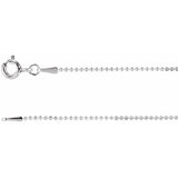 1 mm Hollow Bead Chain in 14k White Gold