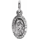 St. Christopher Pendant  Sterling Silver 9 x 6 mm