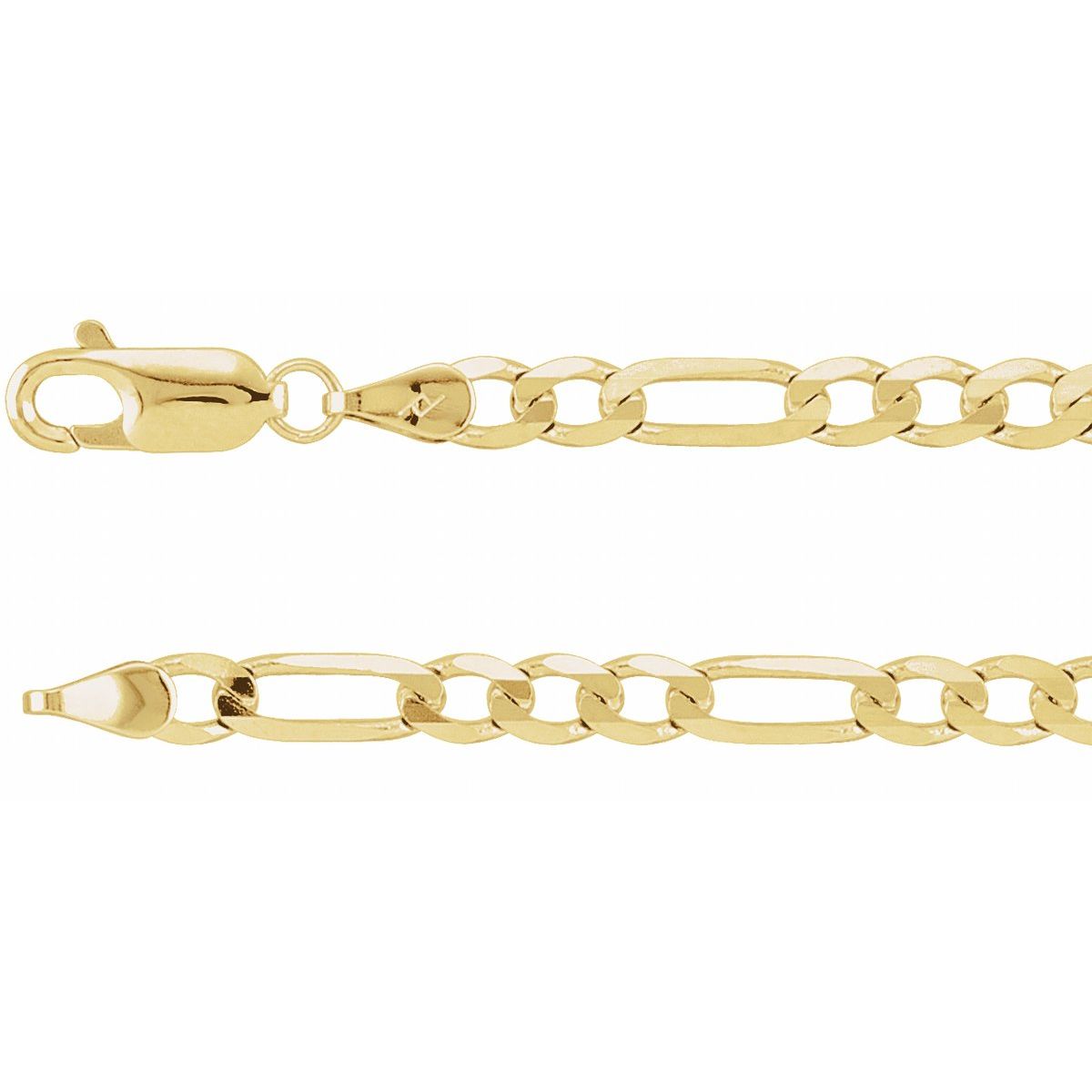 4 mm Figaro Chain in 14k Yellow Gold