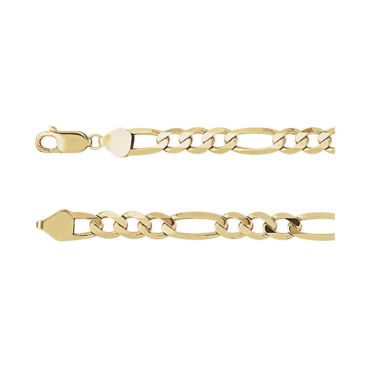 6.5 mm Figaro Chain in 14k Yellow Gold