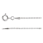 1 mm Hollow Bead Chain in Sterling Silver