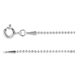 1 mm Hollow Bead Chain in Sterling Silver