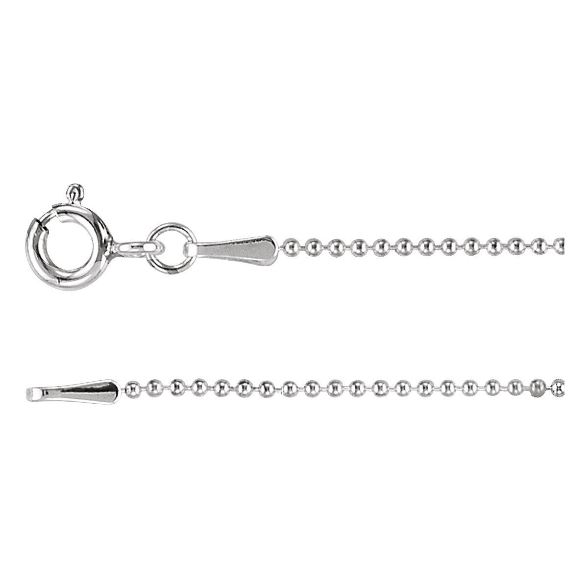 1 mm Hollow Bead Chain in Sterling Silver