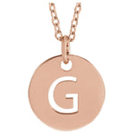 Initial Disc Necklace — Initial G, 18k Rose Gold-Plated Sterling Silver