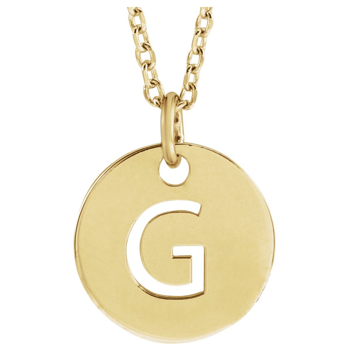 Initial Disc Necklace — Initial G, 18k Yellow Gold-Plated Sterling Silver