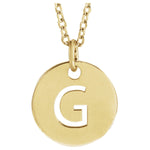Initial Disc Necklace — Initial G, 18k Yellow Gold-Plated Sterling Silver