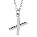 Initial Pendant Necklace — Initial X, 14k White Gold