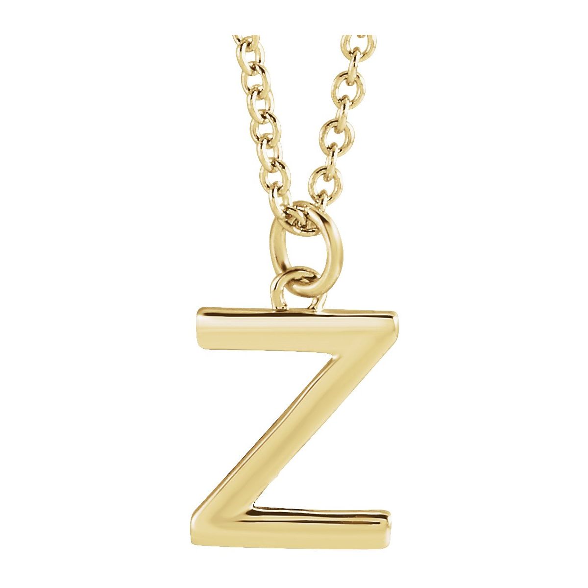 Initial Pendant Necklace — Initial Z, 14k Yellow Gold