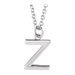 Initial Pendant Necklace — Initial Z, 14k White Gold