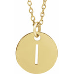 Initial Disc Necklace — Initial I, 18k Yellow Gold-Plated Sterling Silver